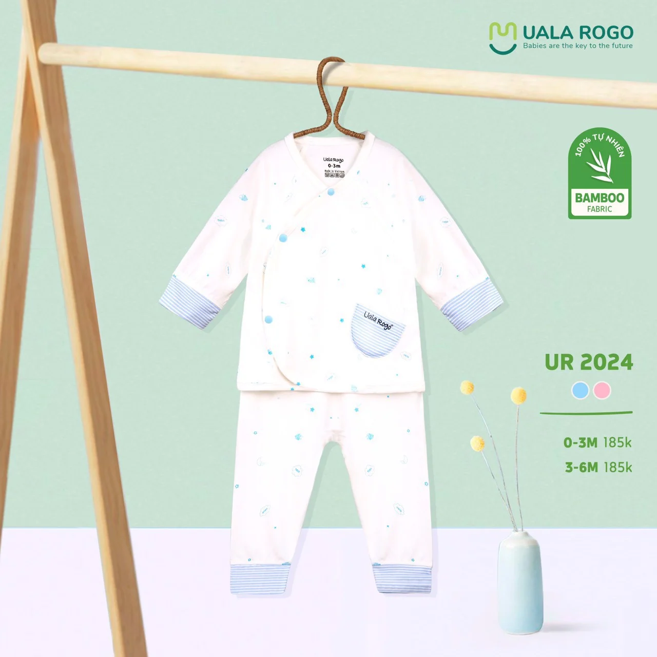 Bộ cài chéo bamboo hoạ tiết UR