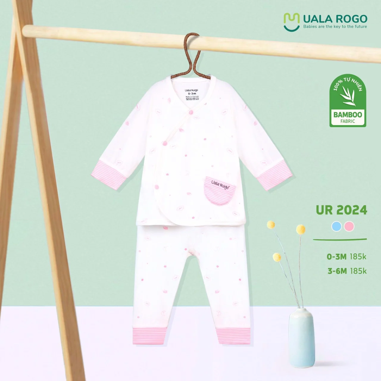 Bộ cài chéo bamboo hoạ tiết UR