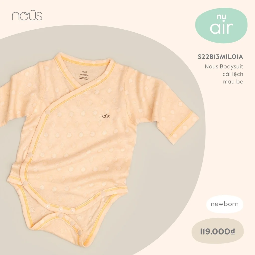 Nous Bodysuit cài lệch màu be NB