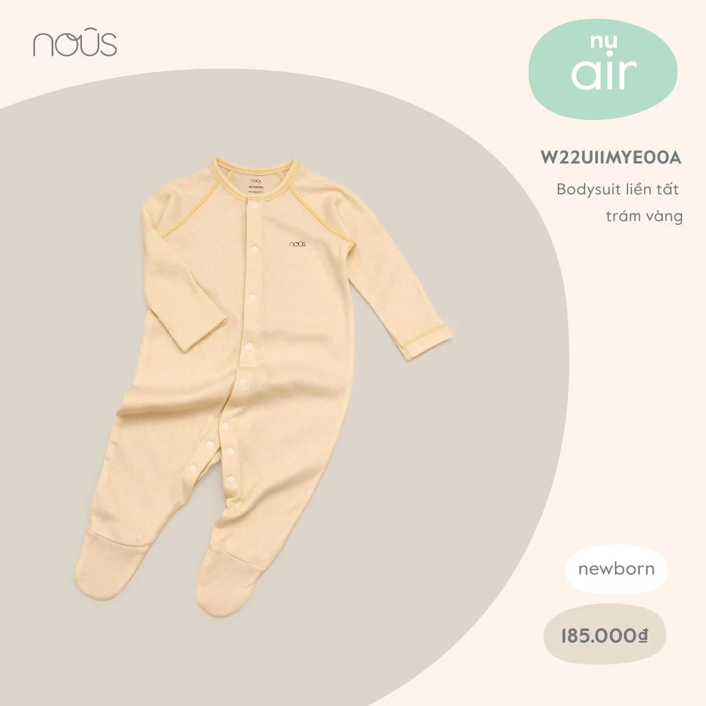 Bodysuit liền tất trám vàng NB