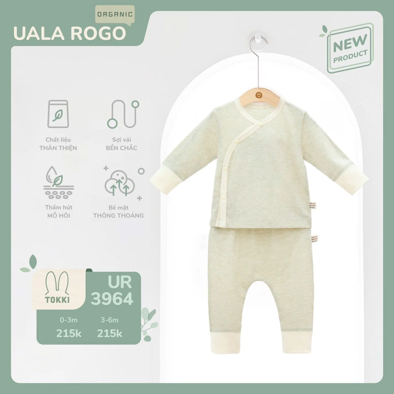 Bộ QA SS cài chéo Organic cotton UR