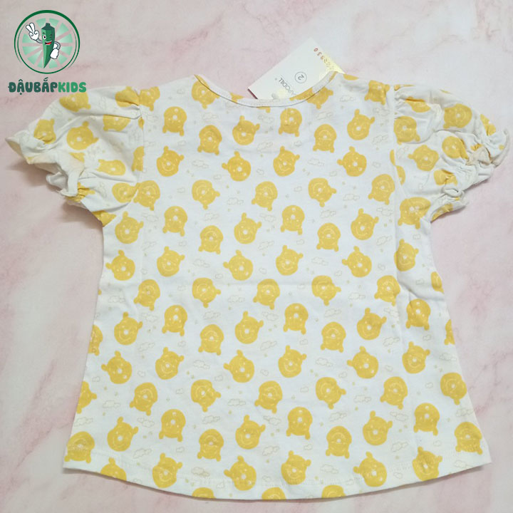 Bộ quần áo bé gái - Quần váy gấu vàng vải cotton cao cấp